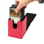 Boîte de jeu de cartes recouverte de cuir multicolore